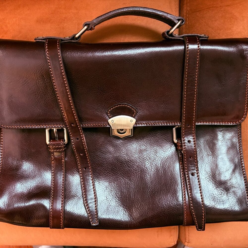 Tuscany Leather Italian Briefcase – Handcrafted Elegance in Full-Grain Leather